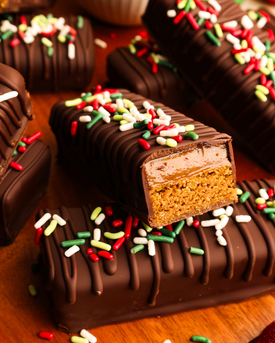 Gingerbread Twix Cookie Squares