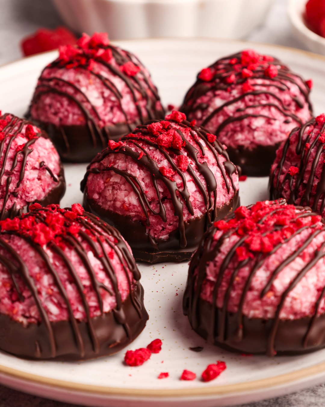 Chocolate Raspberry Coconut Bites