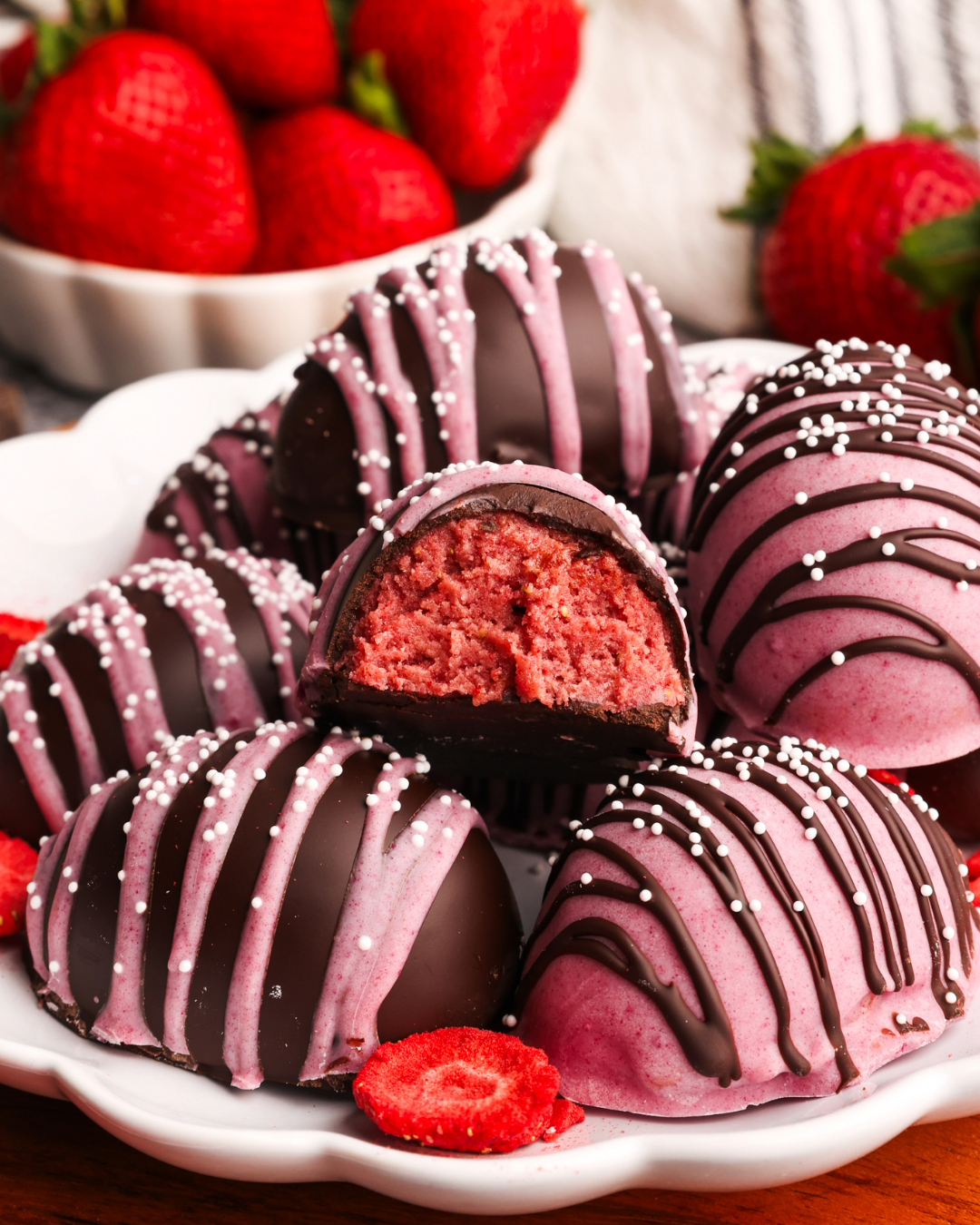 Strawberry Cashew Butter Truffle Eggs