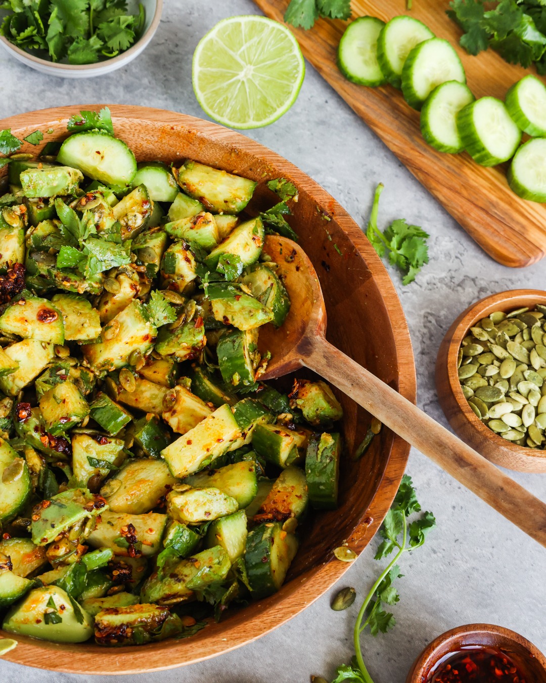 Spicy Cucumber Avocado Salad