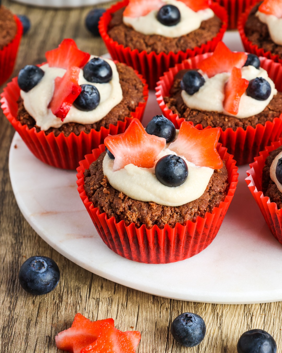 Patriotic Stuffed Brownie Bites