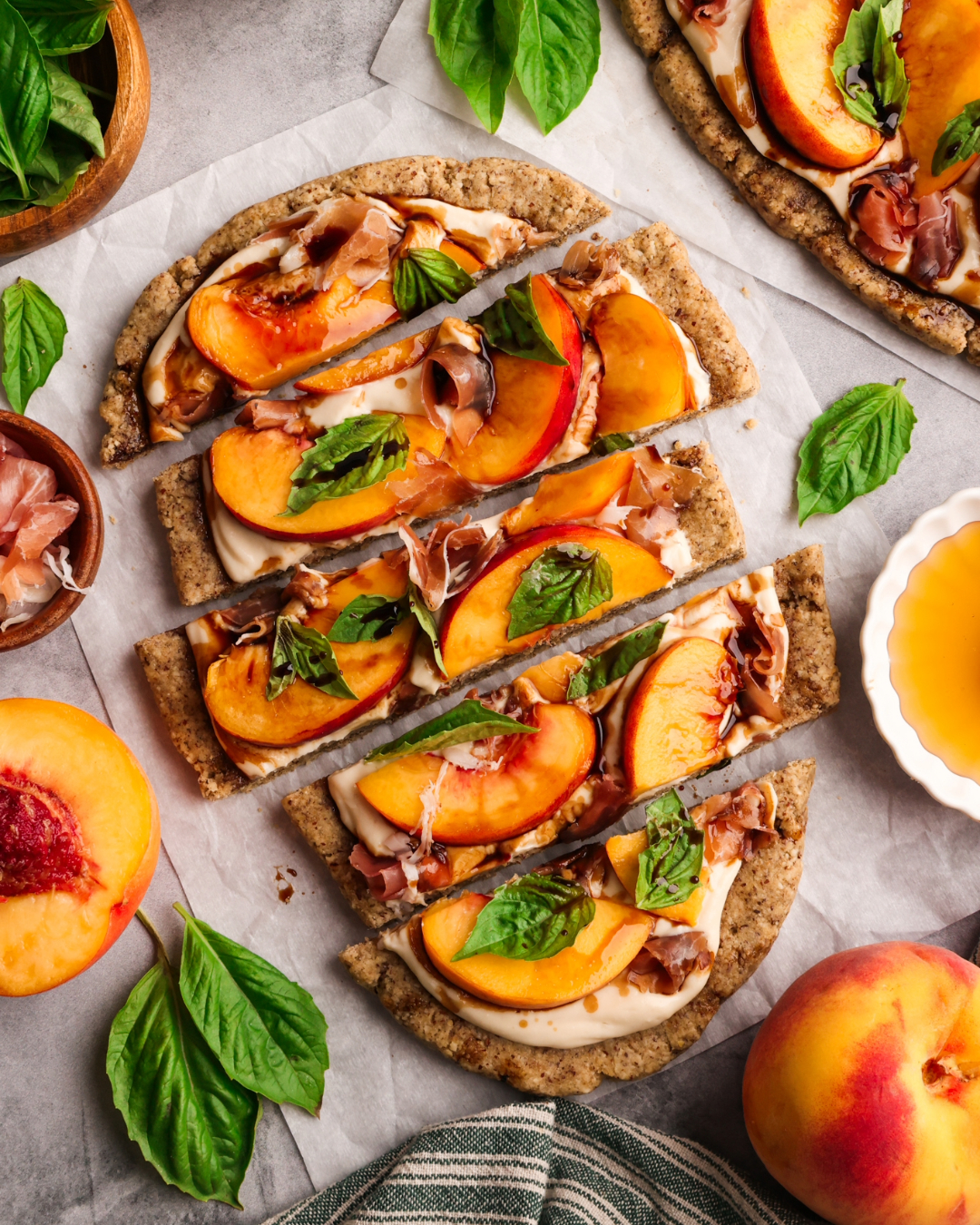 Peach Whipped Honey Ricotta Flatbread