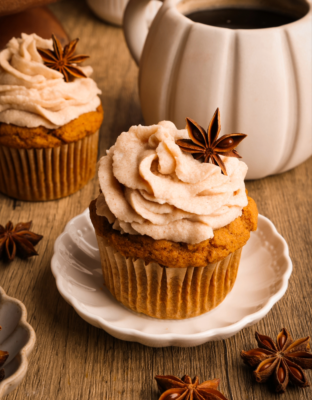 Pumpkin Cupcakes with Cream Cheese Frosting