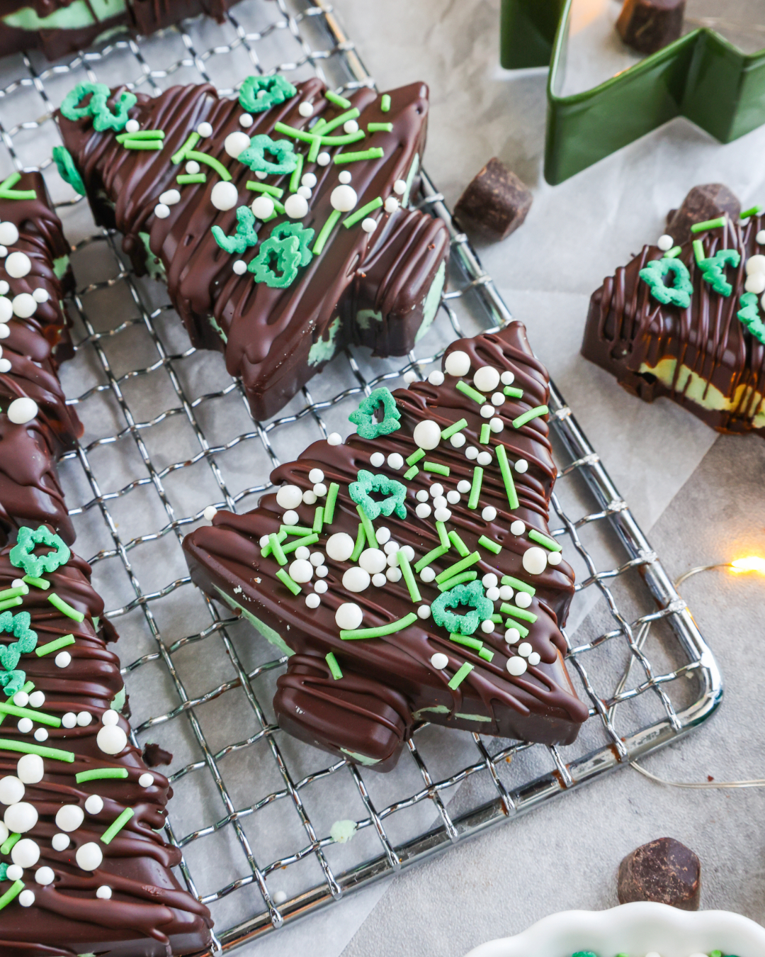 Peppermint Cream Filled Chocolate Trees