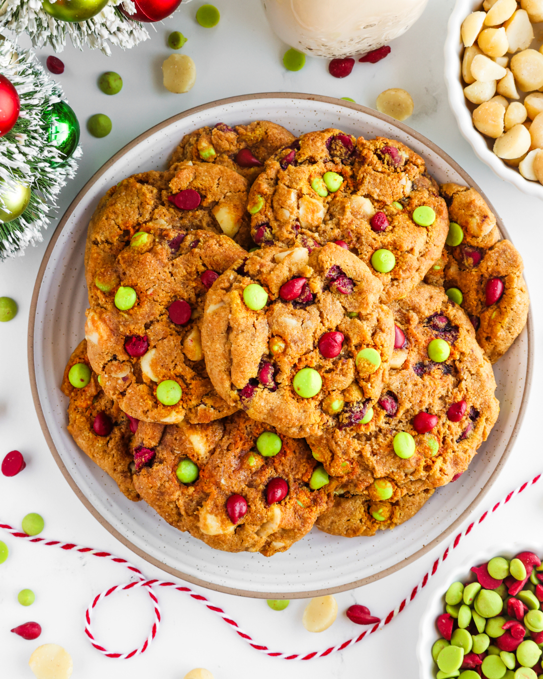Festive White Chocolate Chip Macadamia Nut Cookies