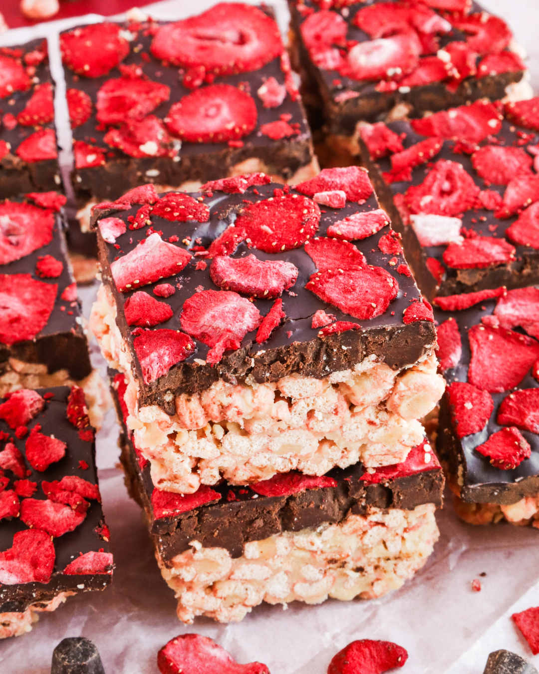 Chocolate Strawberry Cereal Bars