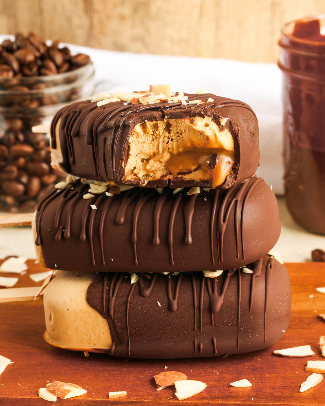 Coffee Caramel Ice Cream Bars