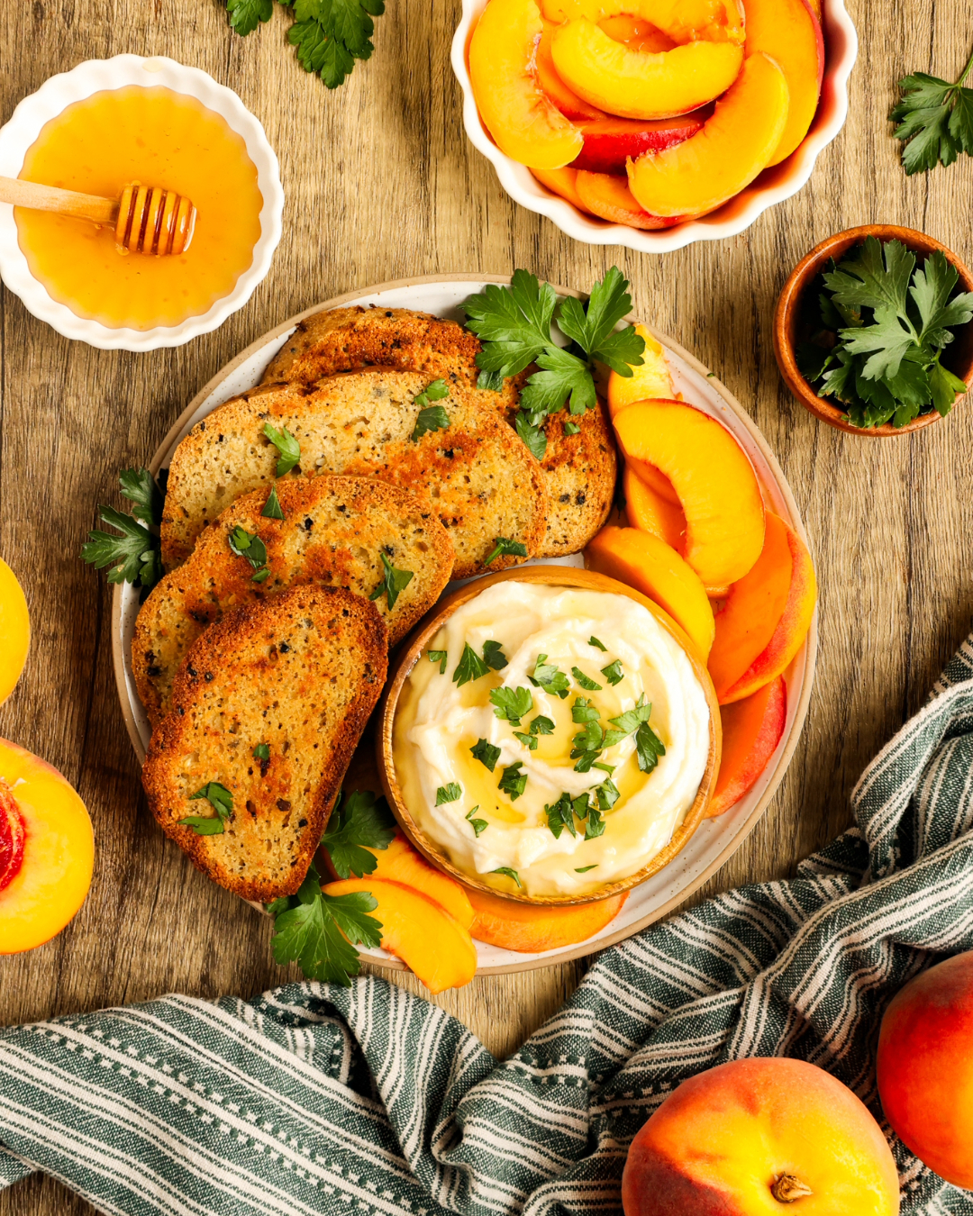 Honey Whipped Ricotta with Peaches