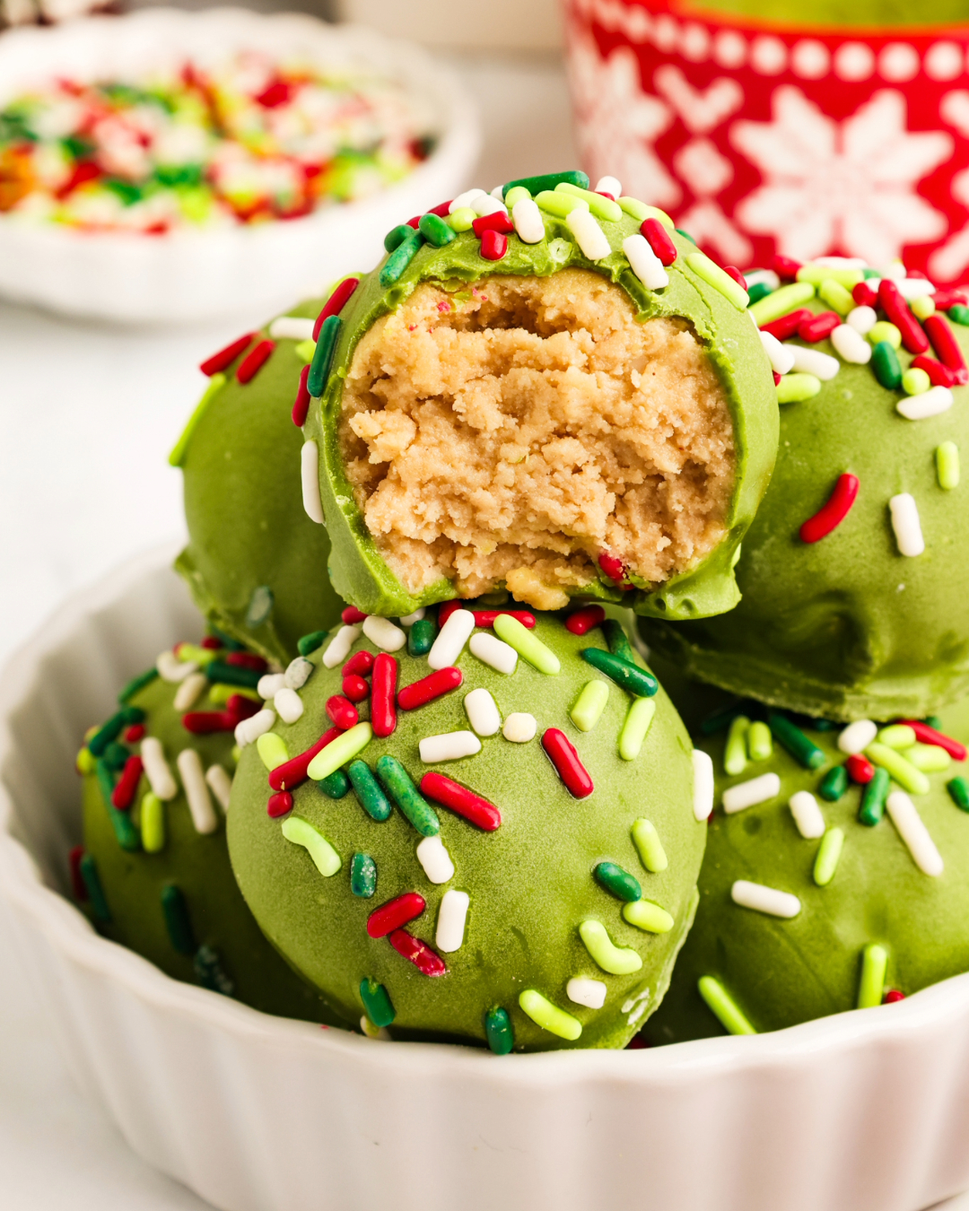 Matcha Sugar Cookie Truffles