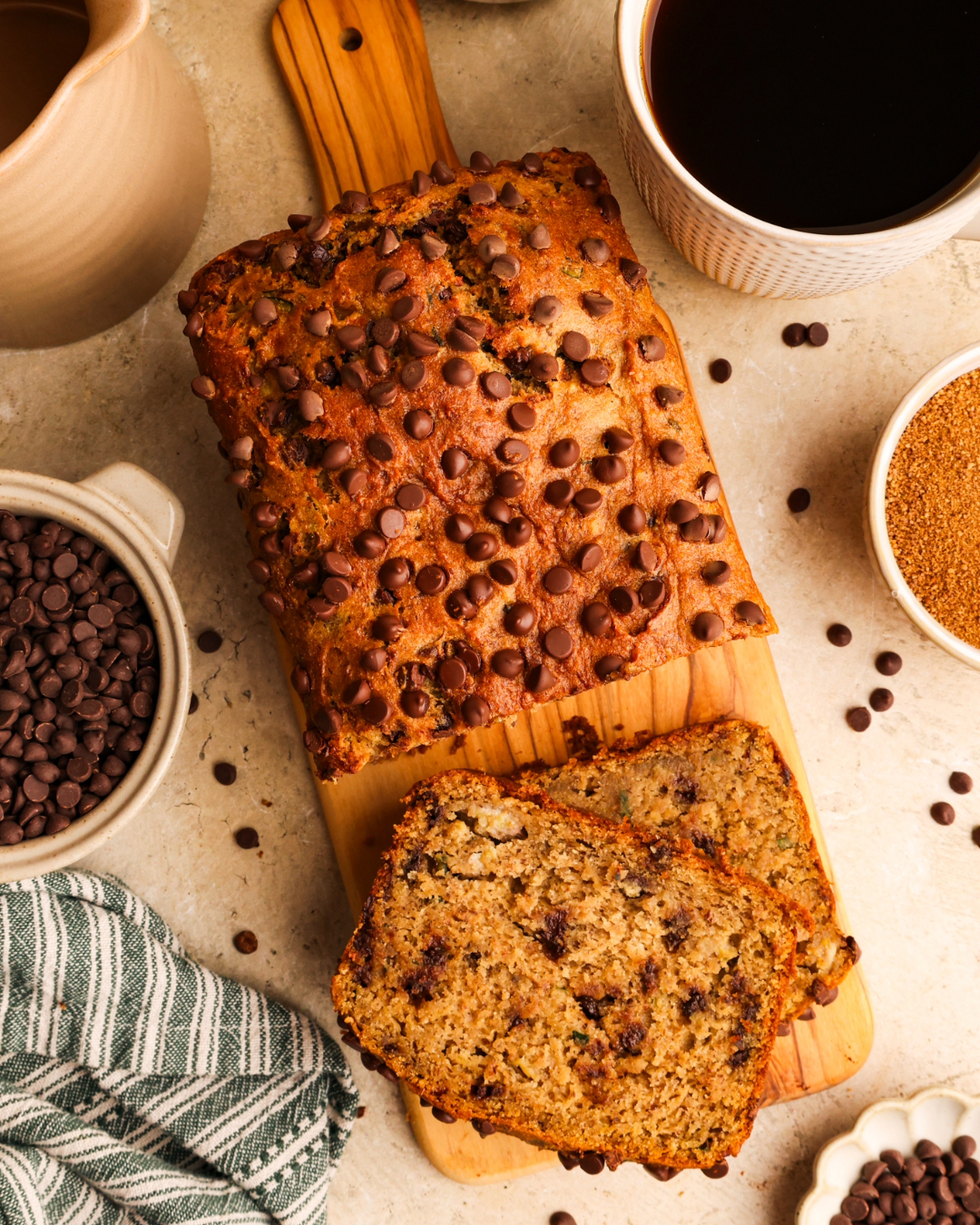 Chocolate Chip Banana Zucchini Bread {Gf-Vegan}