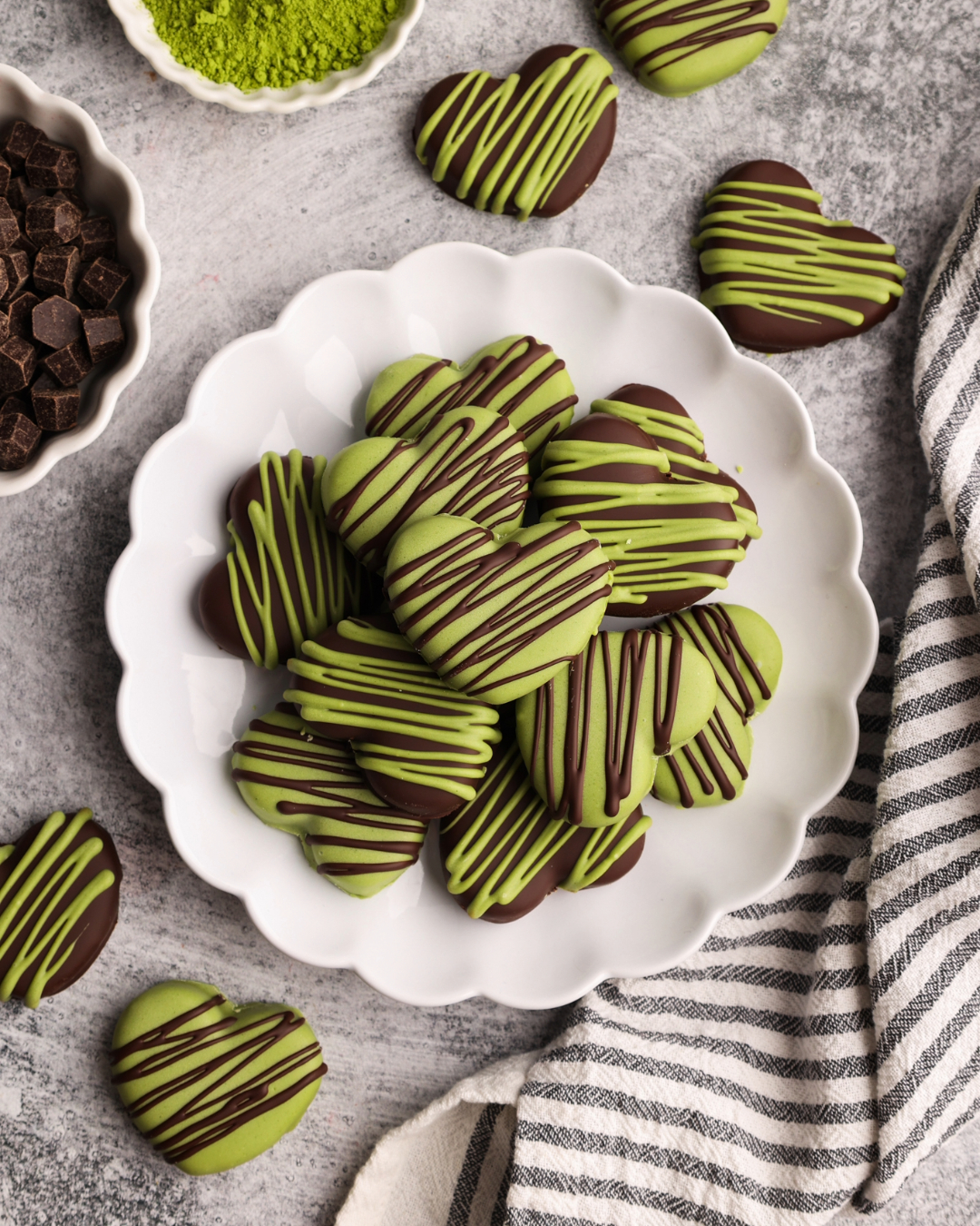 Matcha Cashew Butter Hearts