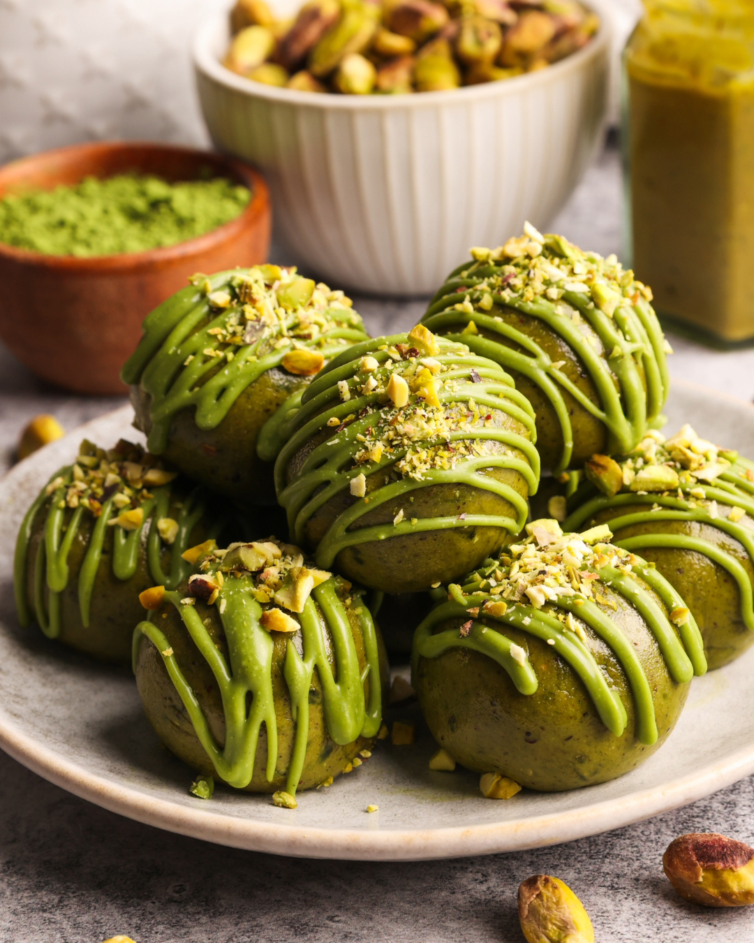Matcha Pistachio Protein Balls