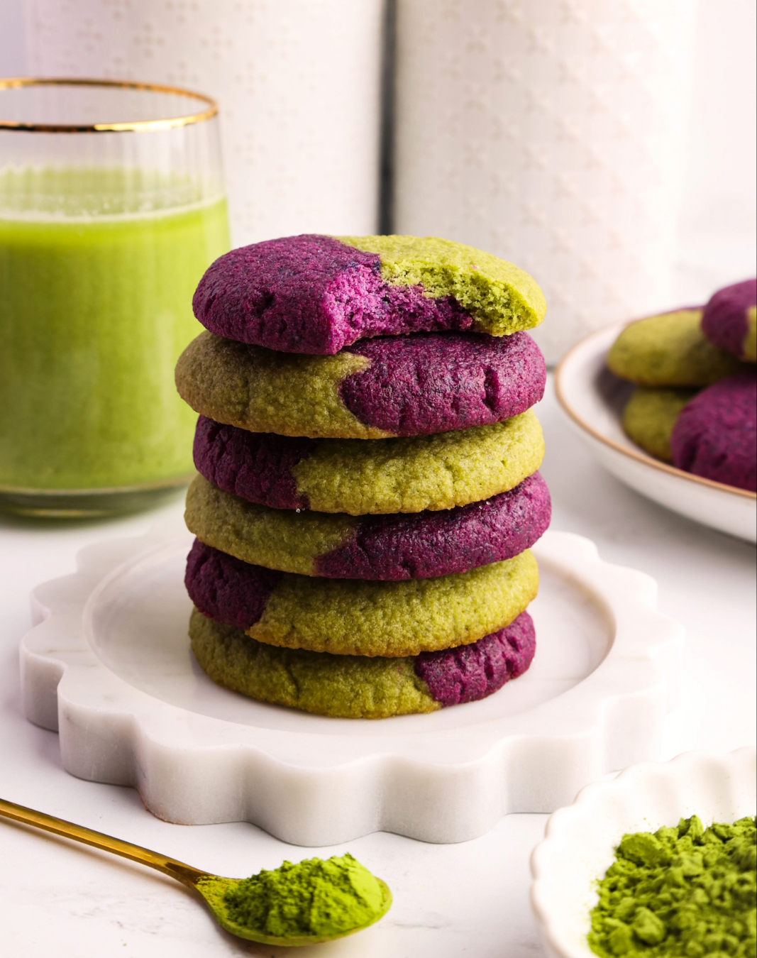 Matcha Ube Swirl Cookies