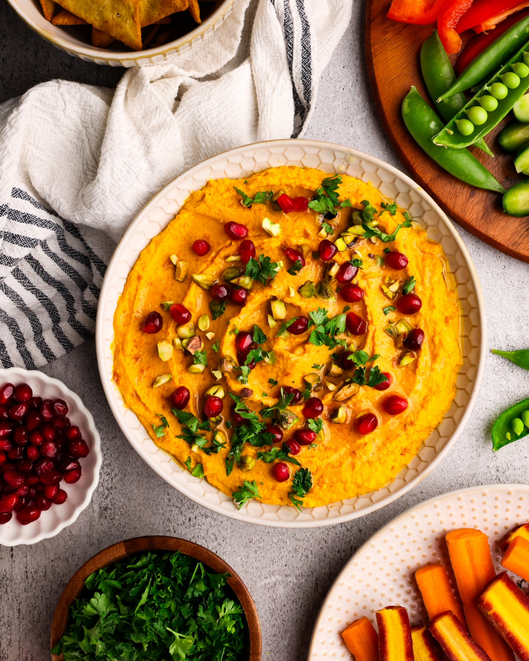 Roasted Carrot Curry Hummus